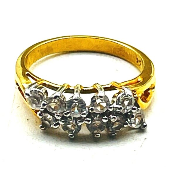 Vintage LADY REMINGTON Gold Tone Clear Rhinestone Cluster Ring - Picture 2 of 8